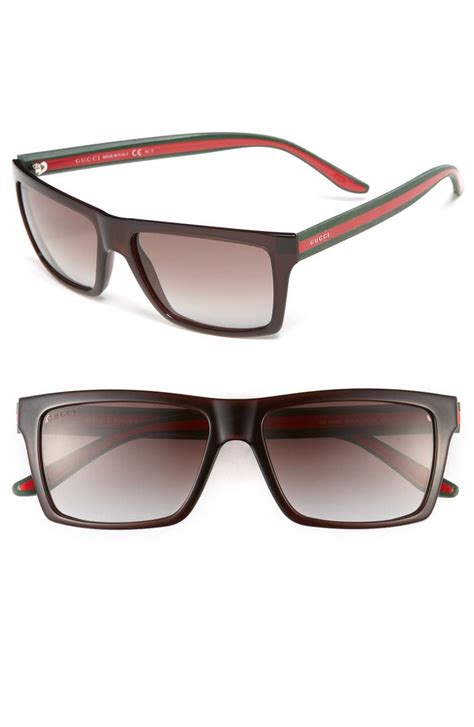 gucci stripe glasses|gucci square sunglasses 56mm.